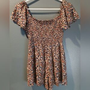 Lily Rose Floral Smocked Bodice Romper